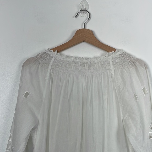 Michael Michael Kors long sleeve eyelet design tie collar pullover tunic top XXS - Picture 6 of 7